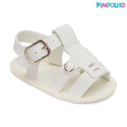 Sandália infantil batizado Pimpolho branca