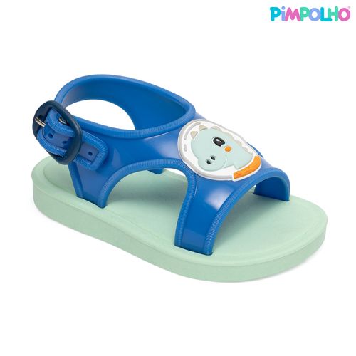 Sandalia infantil tic tac Pimpolho papete azul/verde