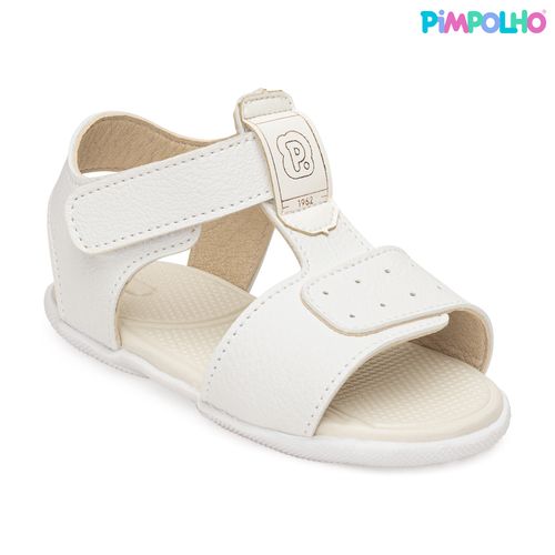 Sandália infantil batizado Pimpolho branca