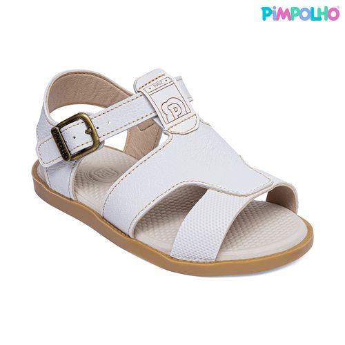 Sandália infantil batizado Pimpolho branca