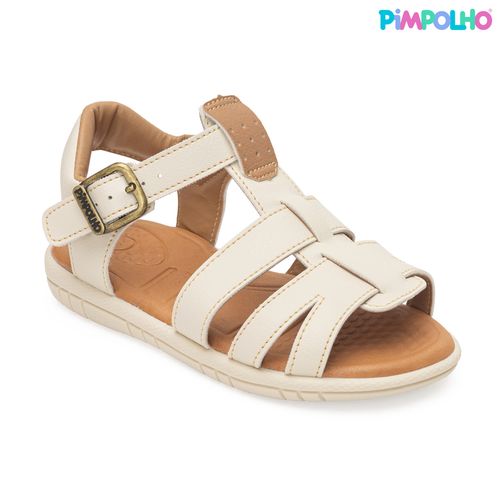 Sandália infantil casual Pimpolho off white