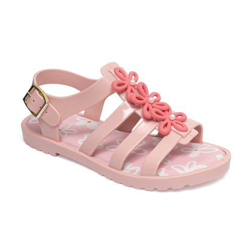 Sandália gladiadora infantil coral