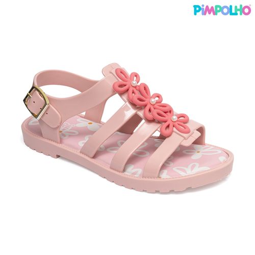 Sandália gladiadora infantil coral