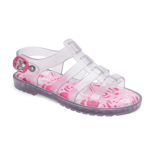 Sandália gladiadora infantil transparente