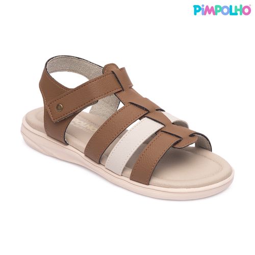 Sandália infantil casual Pimpolho marrom/bege