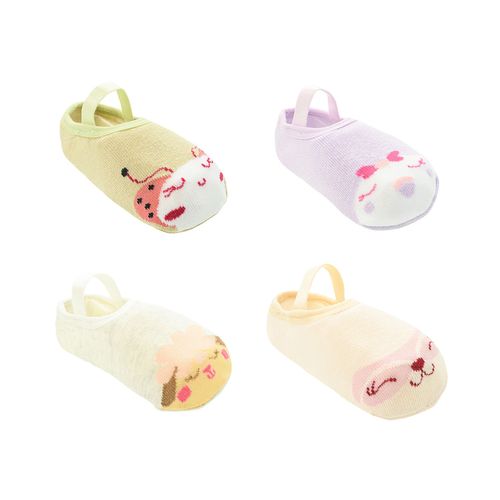 Meia sapatilha bichinho antiderrapante 21-25 feminino Pimpolho