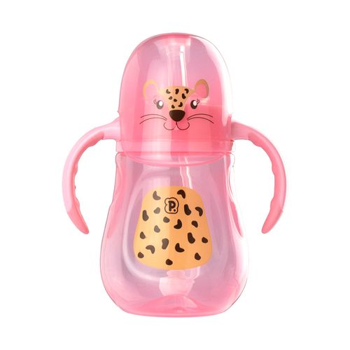 Copo de treinamento bichinho com alça e tampa 280ML feminino Pimpolho