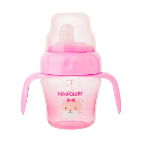 Copo de treinamento com alça e bico flexível 150ML gato feminino Pimpolho
