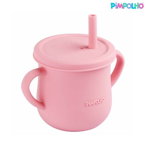 Copo de silicone com canudo soft 150ML feminino Pimpolho
