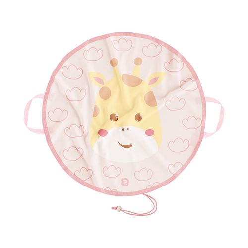 Tapete BLW impermeável p/introdução alimentar 1,05X1,05M girafa fem Pimpolho