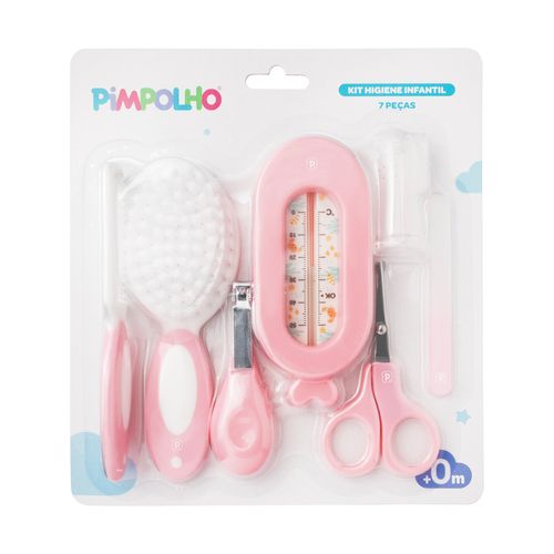 Kit higiene 7 peças C/ termômetro feminino Pimpolho