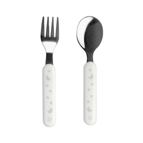 Kit talher colher e garfo em inox unissex Pimpolho