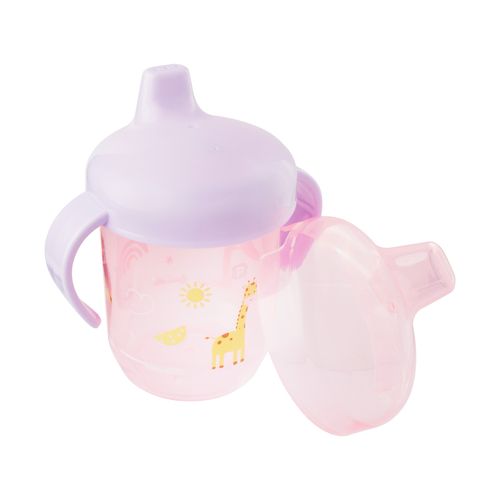Copo de treinamento bico rígido c/alça e tampa 240ml girafa fem Pimpolho