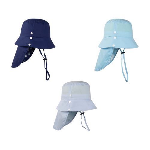 Chapéu c/proteção de pescoço e tecido UV tam 50 02-03 anos masculino Pimpolho