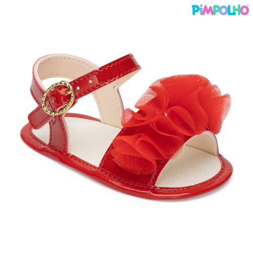 Sandália infantil festa Pimpolho vermelha