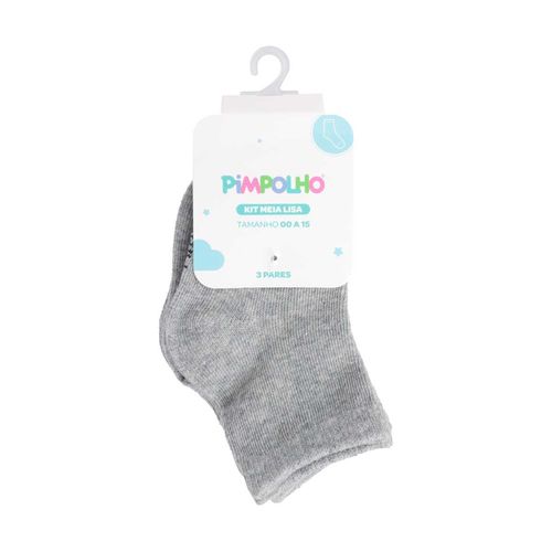 Kit meia lisa 3 prs/tag cano alto 00-15 unissex Pimpolho