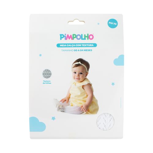 Meia calça com textura folha 00-04 Meses feminino Pimpolho