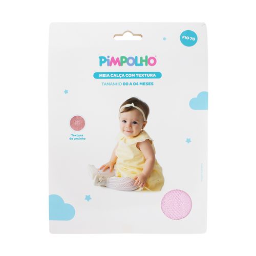 Meia calça com textura urso 00-04 Meses feminino Pimpolho