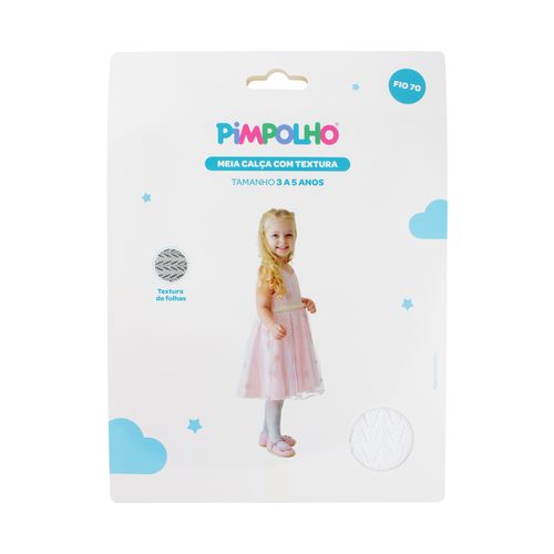 Meia calça com textura folha 03-05 Anos feminino Pimpolho
