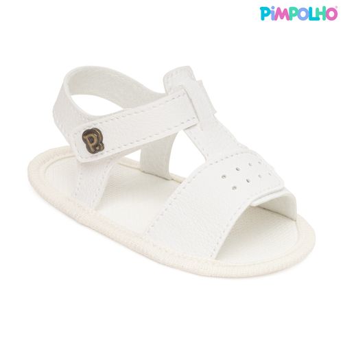 Sandália infantil batizado Pimpolho branca