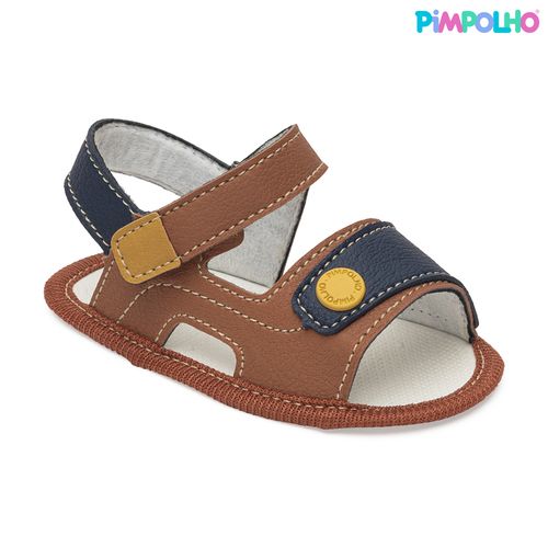 Sandália infantil colors Pimpolho marrom/azul