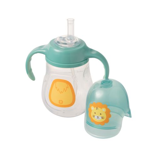 Copo de treinamento bichinho com alça e tampa 280ml leão masc Pimpolho