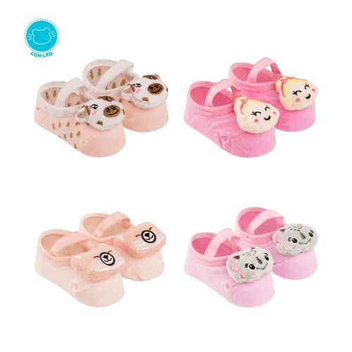 Meia sapatilha bichinho led 00-15 fem Pimpolho