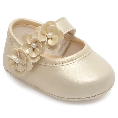 sapatilha flora infantil pimpolho perola com laço
