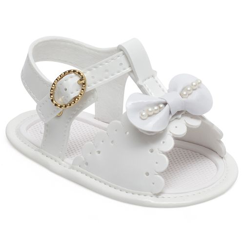Sandália infantil batizado Pimpolho branca