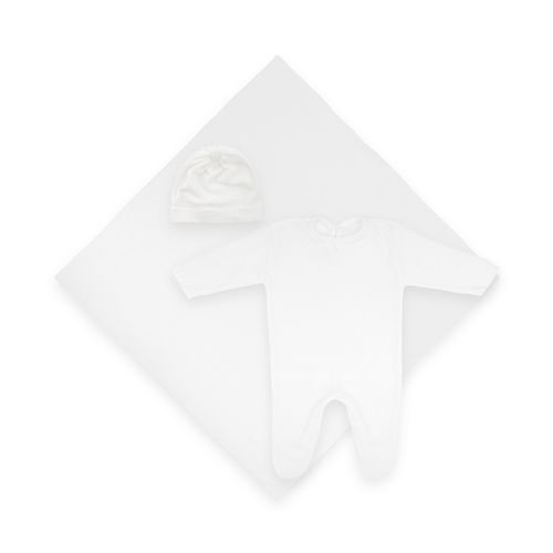 Kit saÃ­da maternidade Manta, MacacÃ£o e Gorro RN unissex Pimpolho