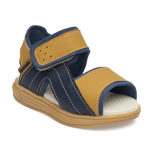 SandÃ¡lia infantil papete trekker Pimpolho azul/mostarda