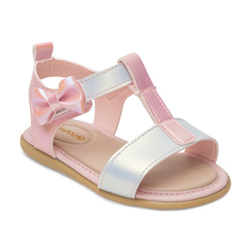 SandÃ¡lia infantil arco iris Pimpolho rosa/branco