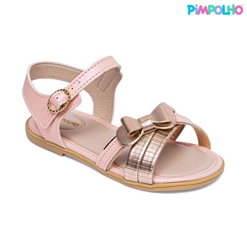 SandÃ¡lia infantil glam Pimpolho salmÃ£o