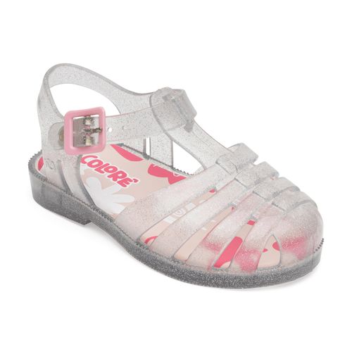 SandÃ¡lia infantil pimpolho transparente glitter