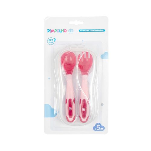 Kit talher termosensÃ­vel para viagem feminino Pimpolho