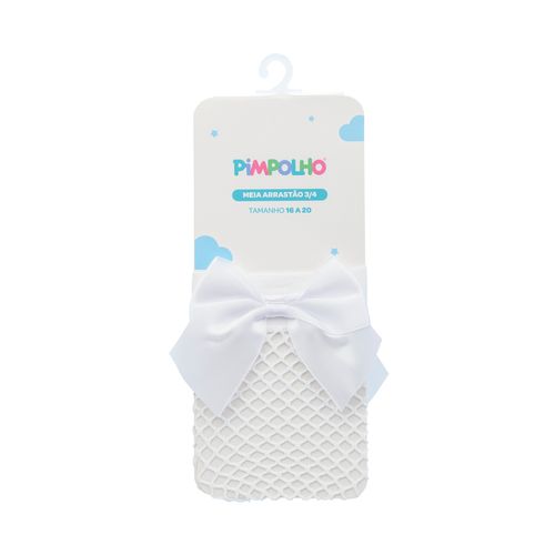 Meia arrastÃ£o com laÃ§o 16-20 feminino Pimpolho