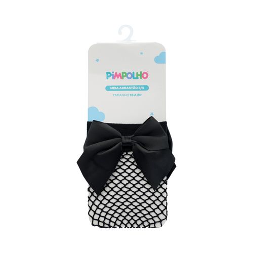 Meia arrastÃ£o com laÃ§o 16-20 feminino Pimpolho