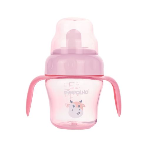 Copo de treinamento com alÃ§a e bico flexÃ­vel 150ML vaquinha feminino Pimpolho