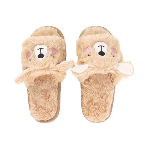 Pantufa slipper play bege ursinha feminino Pimpolho