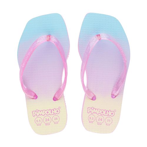 Chinelo quadradinho slim Rosa/Degrade fem Pimpolho