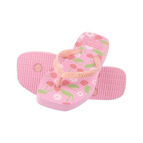 Chinelo quadradinho slim Rosa/Cerejas fem Pimpolho