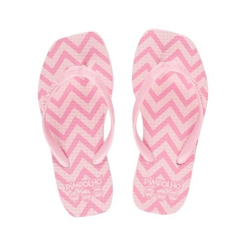 Chinelo quadradinho slim Rosa/Chevron fem Pimpolho