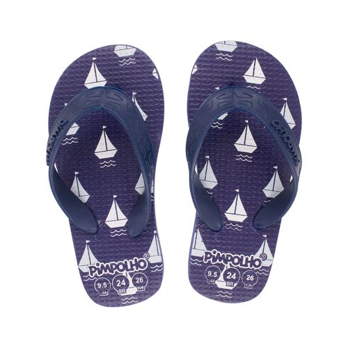 Sand praiana kids Marinho/Barcos masc Pimpolho