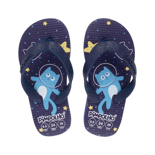 Sand praiana kids Azul/Gatos masc Pimpolho