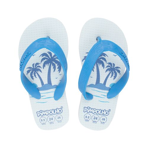 Sand praiana kids Azul/Palmeiras masc Pimpolho