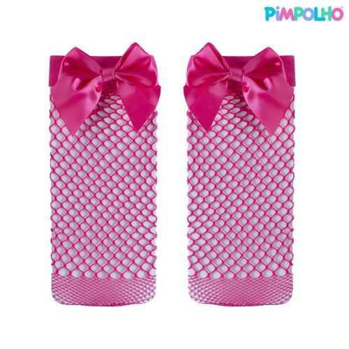 Meia arrastÃ£o com laÃ§o 16-20 feminino Pimpolho