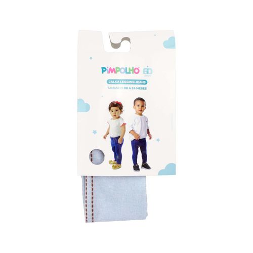 CalÃ§a legging jeans 06-24 meses unissex Pimpolho