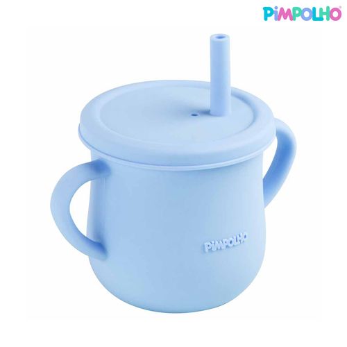 Copo de silicone com canudo soft 150ML masculino Pimpolho