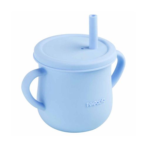 Copo de silicone com canudo soft 150ML masculino Pimpolho