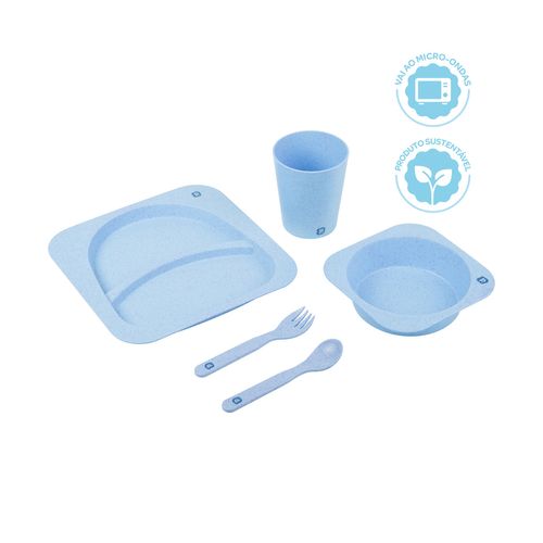 Kit de alimentaÃ§Ã£o com 5 peÃ§as fibra de trigo masculino Pimpolho